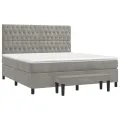 cadre de lit et matelas Gris clair 180x200cm Velours