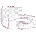 cadre de lit et matelas Gris clair 180x200cm Velours