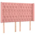 cadre de lit matelas et LED Rose 160x200 cm Velours