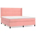 cadre de lit avec matelas Rose 160x200 cm Velours