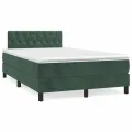 cadre de lit avec matelas LED vert foncé 120x190 cm