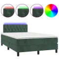 cadre de lit avec matelas LED vert foncé 120x190 cm