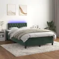 cadre de lit avec matelas LED vert foncé 120x190 cm