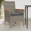 Chaises de jardin avec coussins lot de 2 gris résine tressée