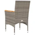 Chaises de jardin avec coussins lot de 2 gris résine tressée