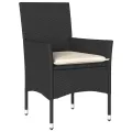 Chaises de jardin avec coussins 2 pcs noir résine tressée