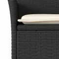 Chaises de jardin avec coussins 2 pcs noir résine tressée