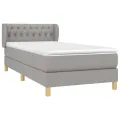 cadre de lit avec matelas Gris clair 100x200cm Tissu