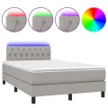 cadre de lit matelas LED Gris clair 120x200 cm Tissu