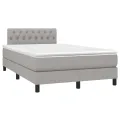 cadre de lit matelas LED Gris clair 120x200 cm Tissu