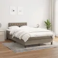 cadre de lit avec matelas Taupe 120x200 cm Tissu