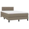 cadre de lit avec matelas Taupe 120x200 cm Tissu
