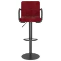 Tabourets de bar lot de 2 rouge bordeaux velours
