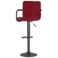 Tabourets de bar lot de 2 rouge bordeaux velours