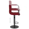 Tabourets de bar lot de 2 rouge bordeaux velours