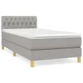 cadre de lit avec matelas Gris clair 100x200cm Tissu