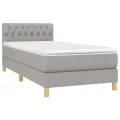 cadre de lit avec matelas Gris clair 100x200cm Tissu