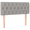 cadre de lit avec matelas Gris clair 100x200cm Tissu