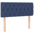 cadre de lit avec matelas et LED Bleu 90x190cm Tissu
