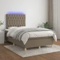 cadre de lit et matelas et LED Taupe 120x200 cm
