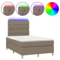 cadre de lit et matelas et LED Taupe 120x200 cm