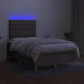 cadre de lit et matelas et LED Taupe 120x200 cm