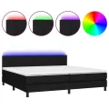 cadre de lit et matelas et LED Noir 200x200 cm Tissu