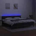 cadre de lit et matelas et LED Noir 200x200 cm Tissu