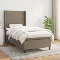 cadre de lit avec matelas Taupe 80x200 cm Tissu
