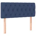 cadre de lit avec matelas Bleu 120x200 cm Tissu