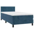 cadre de lit avec matelas LED Bleu foncé 100x200 cm