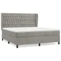 cadre de lit et matelas Gris clair 180x200cm Velours