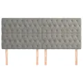 Têtes de lit 4 pcs Gris clair 90x7x78/88 cm Velours