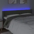 Tête de lit à LED Gris foncé 183x16x78/88 cm Velours