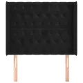 Tête de lit avec oreilles Noir 93x16x118/128 cm Velours
