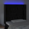 Tête de lit à LED Noir 93x16x118/128 cm Velours