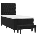cadre de lit avec matelas Noir 90x200 cm Velours
