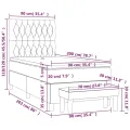 cadre de lit avec matelas Noir 90x200 cm Velours