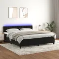 cadre de lit avec matelas et LED Noir 180x200 cm