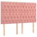 cadre de lit matelas et LED Rose 160x200 cm Velours