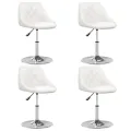 Chaises à manger lot de 4 blanc similicuir