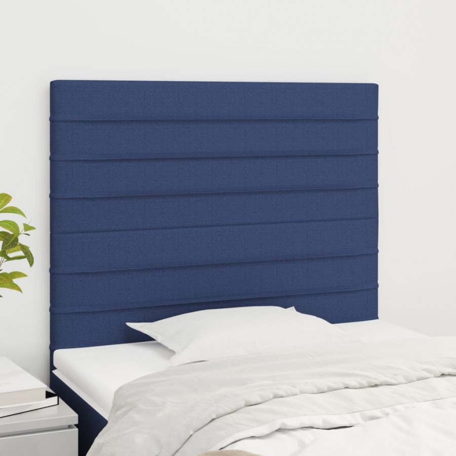 Têtes de lit 2 pcs Bleu 80x5x78/88 cm Tissu