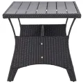 Table de jardin Noir 120x70x66 cm Résine tressée