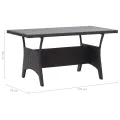 Table de jardin Noir 120x70x66 cm Résine tressée
