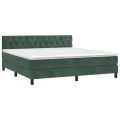 cadre de lit et matelas Vert foncé 160x200cm Velours