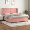 cadre de lit avec matelas Rose 160x200 cm Velours