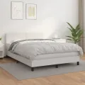 cadre de lit avec matelas Blanc 140x190cm Similicuir