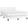 cadre de lit avec matelas Blanc 140x190cm Similicuir
