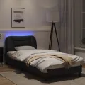 Cadre de lit avec lumières LED noir 90x190 cm similicuir