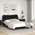 Cadre de lit avec lumières LED noir 120x200 cm similicuir